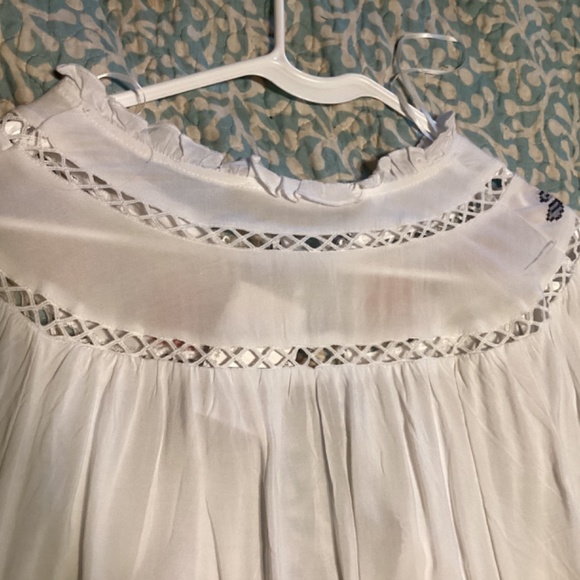 Women's Front Tie Mi Ami stitched flower 3 quarter sleeve - Picture 14 of 14